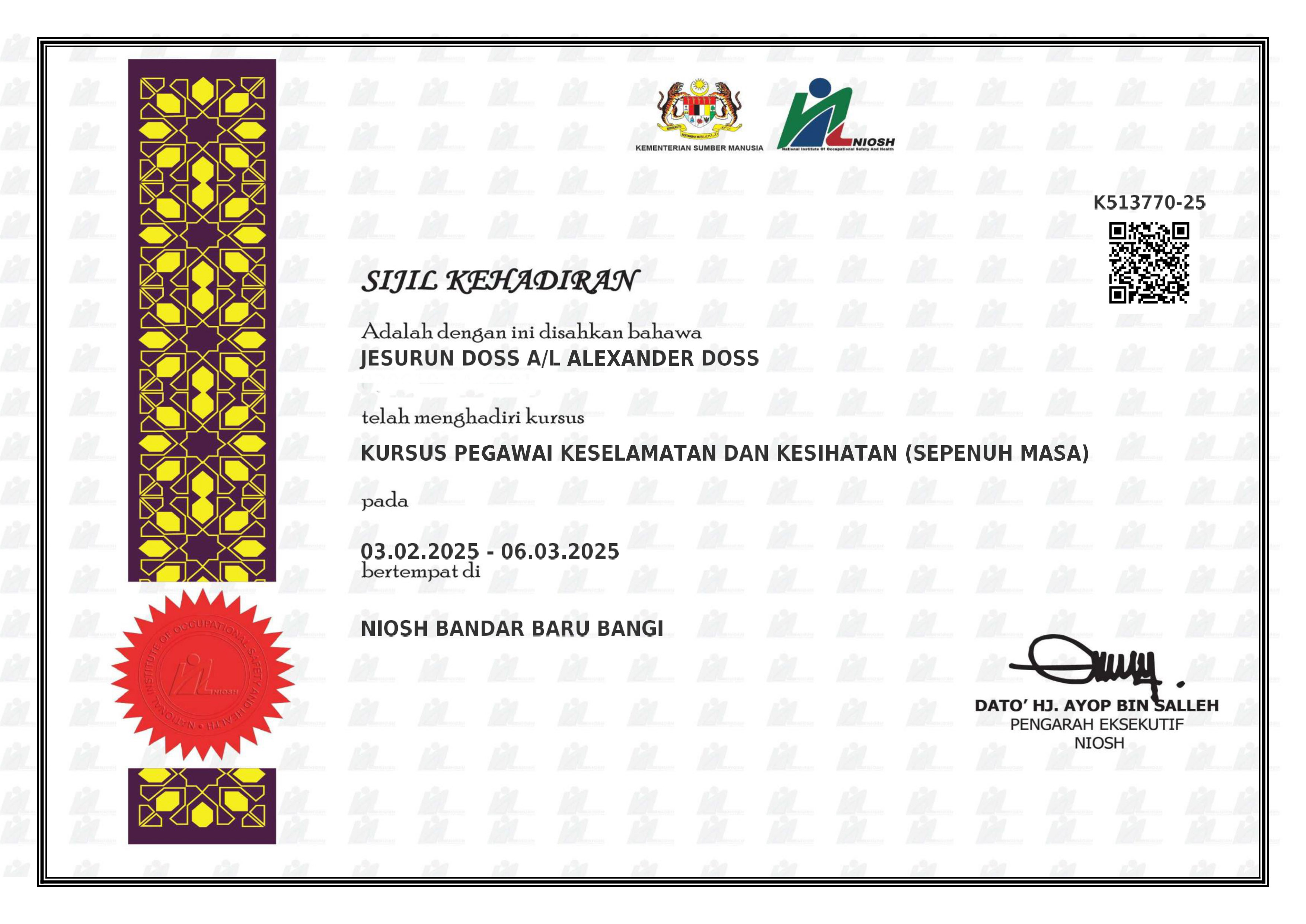 Safety And Health Officer